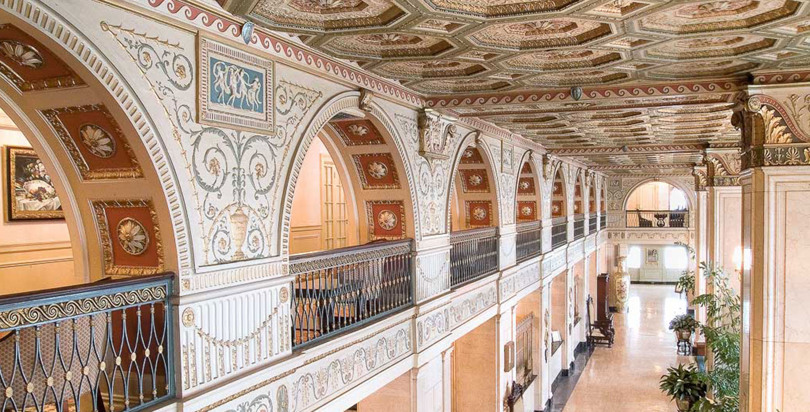 Discover the Georgian Revival-style architecture of The Brown Hotel.