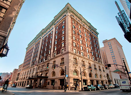 Image of Hotel Exterior The Seelbach Hilton Louisville, 1905, Member of Historic Hotels of America, in Louisville, Kentucky, Special Offers, Discounted Rates, Families, Romantic Escape, Honeymoons, Anniversaries, Reunions