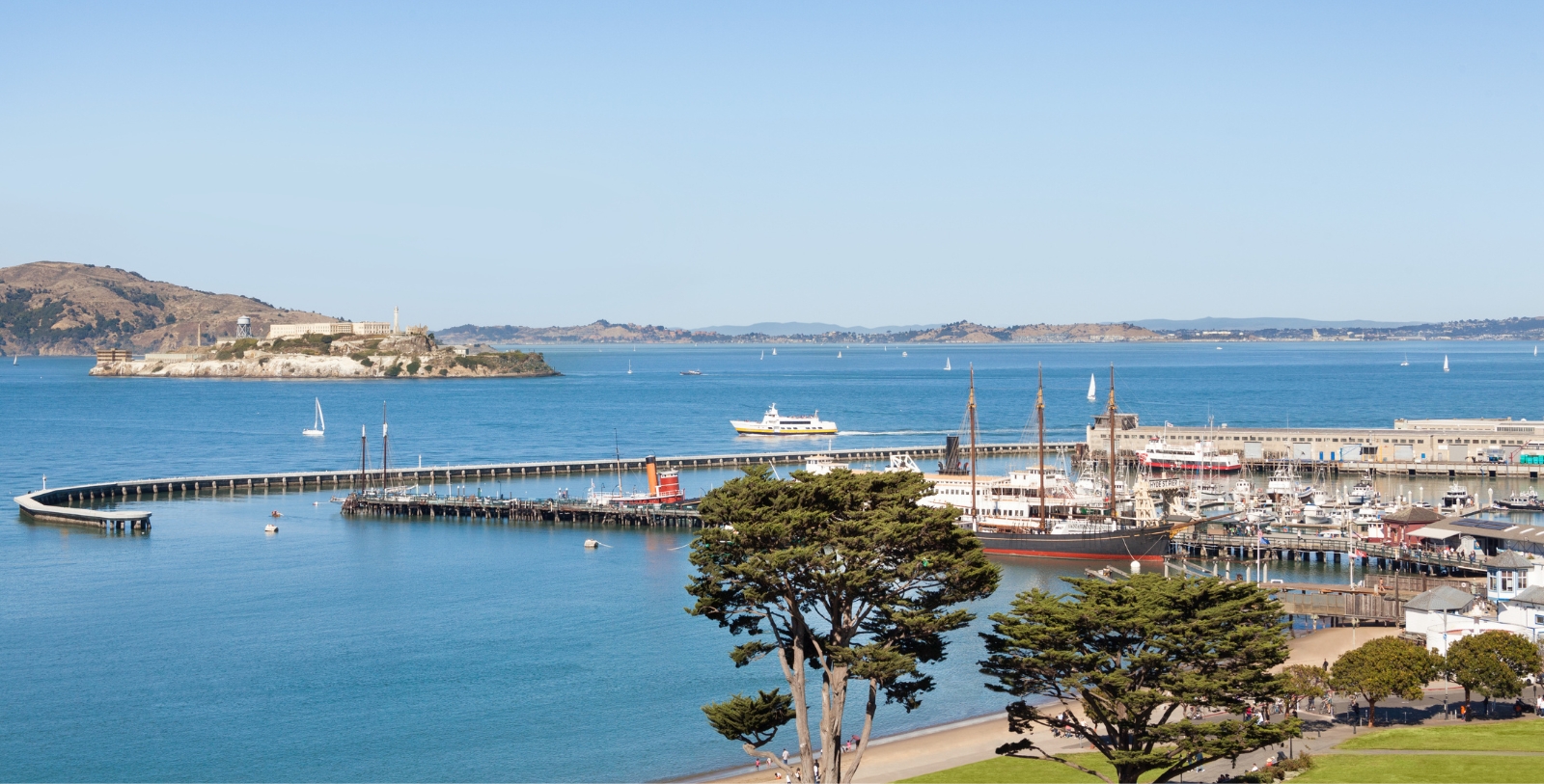 Explore the San Francisco Maritime National Historical Park, the Presidio, Fort Mason, Alcatraz Island, or hop on a cable car nearby.