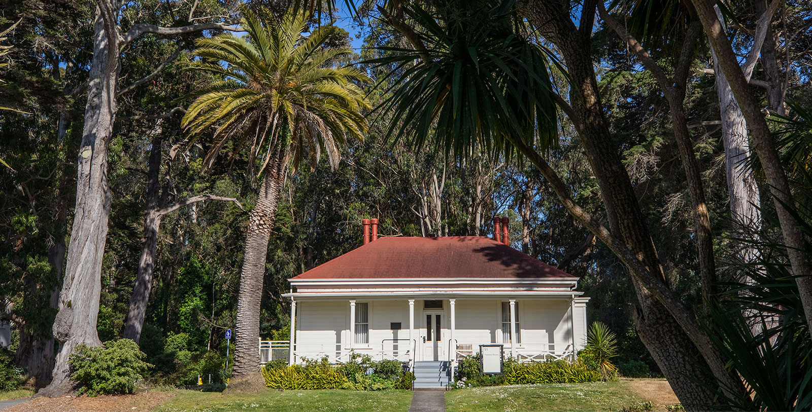Image of Lobby Staircase, Inn at the Presidio in San Francisco, California, 1903, Member of Historic Hotels of America, Experience