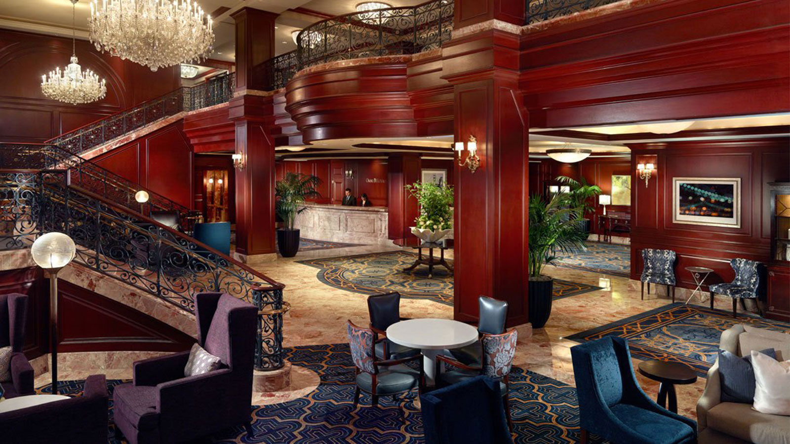 Image of Lobby Staircase, Omni San Francisco Hotel, California, 1926, Member of Historic Hotels of America, Hot Deals