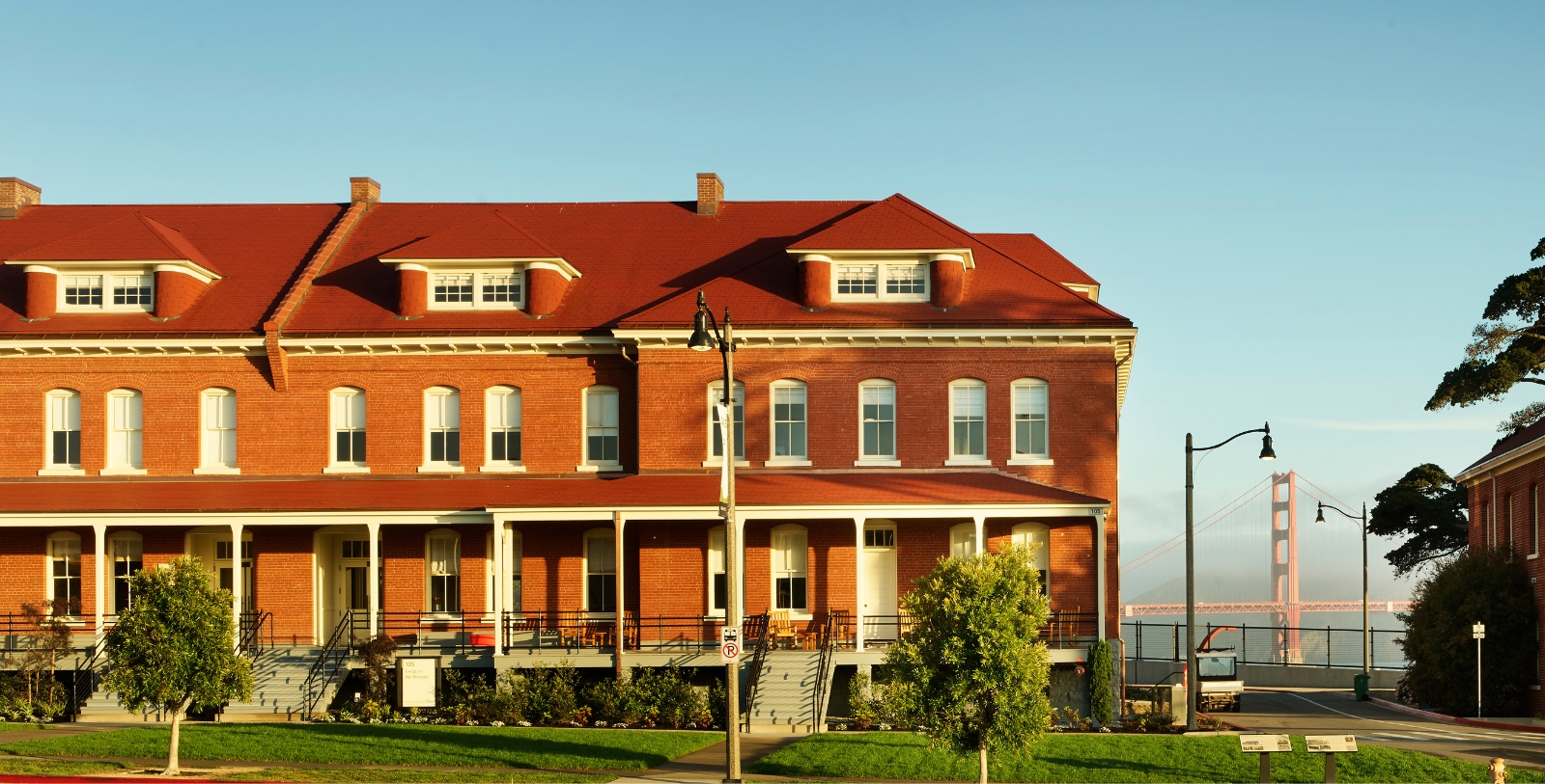 Image of Fire Pit and Golden Gate Bridge at The Lodge at the Presidio, 1894, Member of Historic Hotels of America, in San Francisco, California, Explore