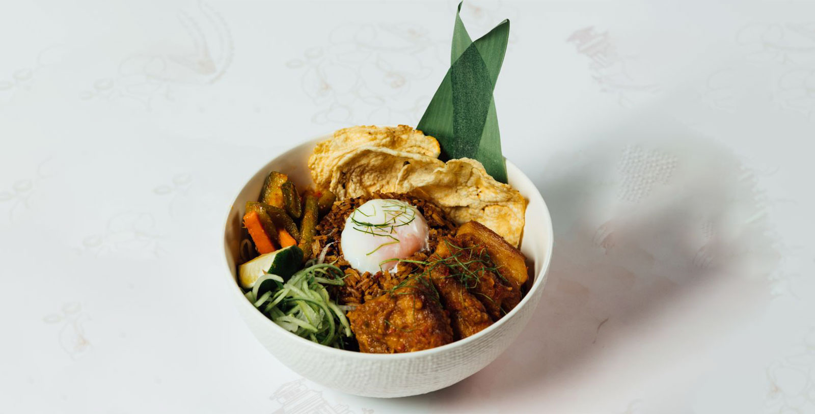 Image of Peranakan Satay Babi Buah Keluak Fried Rice at the Town Restaurant at The Fullerton Hotel Singapore, 1924, Member of Historic Hotels Worldwide, in Singapore, Taste