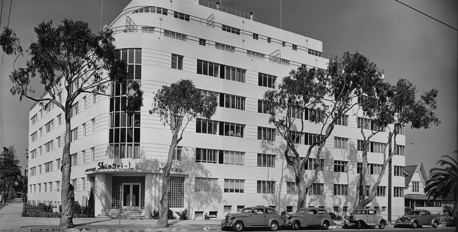 Historical Image of Hotel Exterior of The Eden, (1940) a Member of Historic Hotels of America in Santa Monica, California.