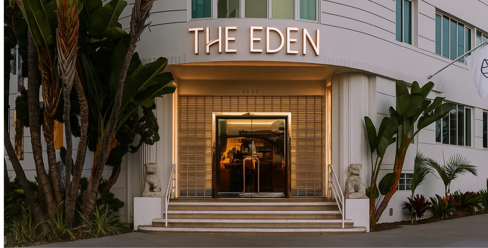 Image of Hotel Exterior of The Eden, (1940) a Member of Historic Hotels of America in Santa Monica, California.