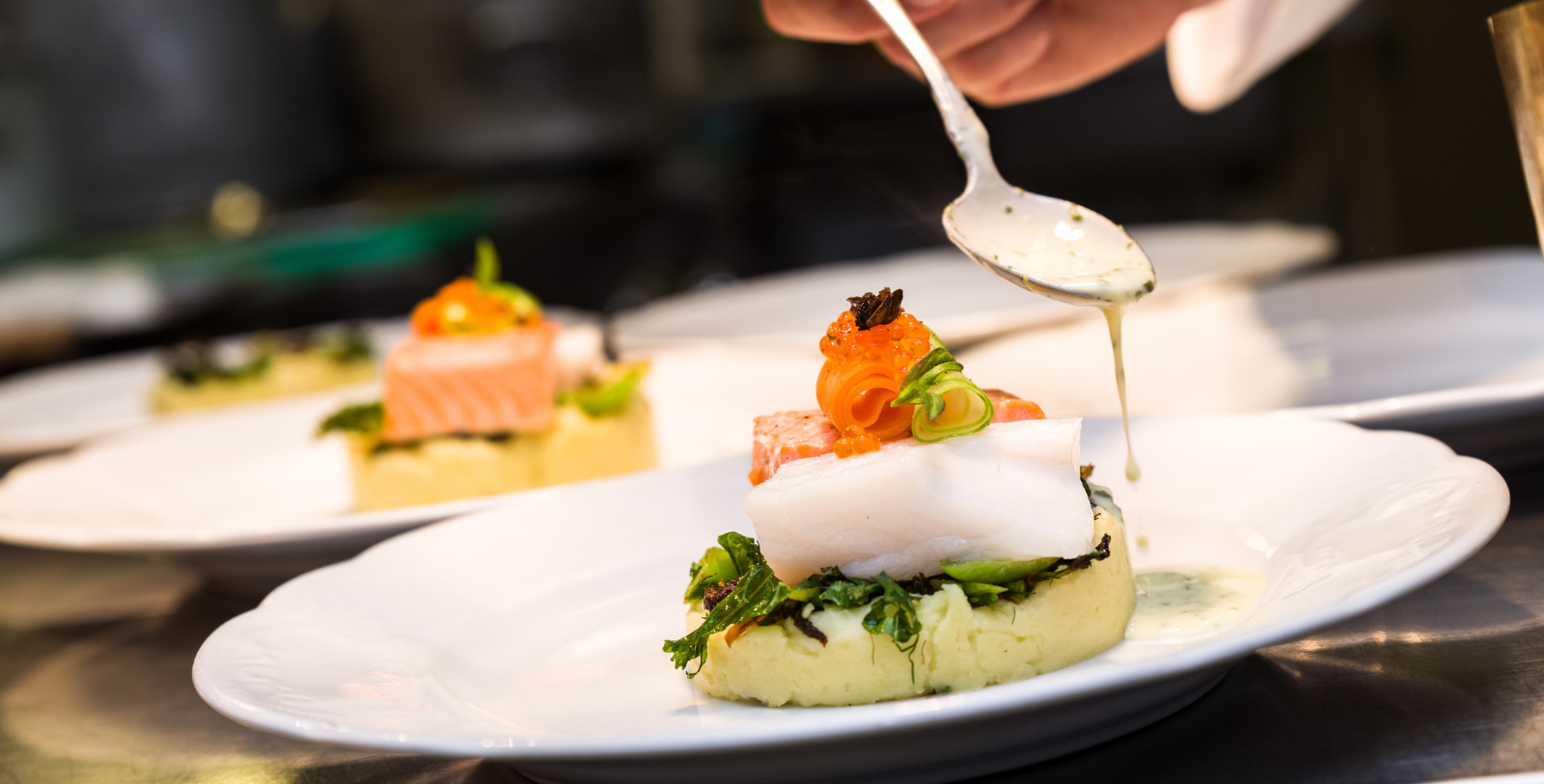 Image of dishes served in restaurant of Walaker Hotell, 1640, Member of Historic Hotels Worldwide since 2023, in Solvorn, Norway