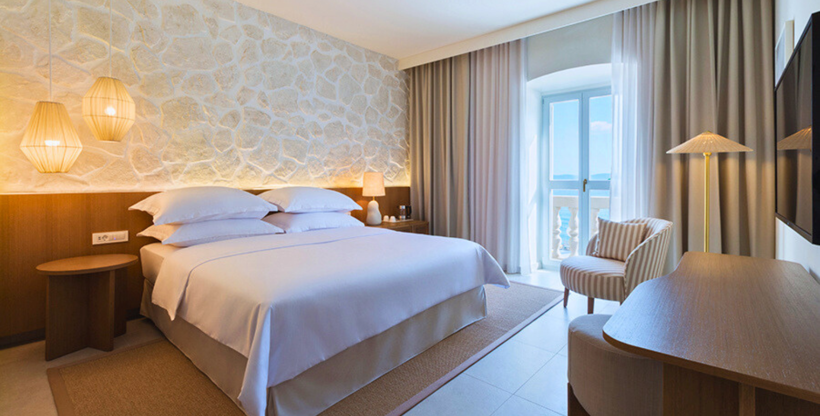 Image of Seaside Standard Double Room at Heritage Hotel Kaštelet, 1766, a Member of Historic Hotels Worldwide since 2024 in Tučepi, Croatia