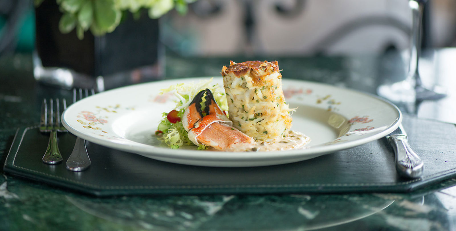 Image of Crab Cake at Robert's Restaurant, Omni Shoreham Hotel, Washington DC, 1930, Member of Historic Hotels of America, Taste