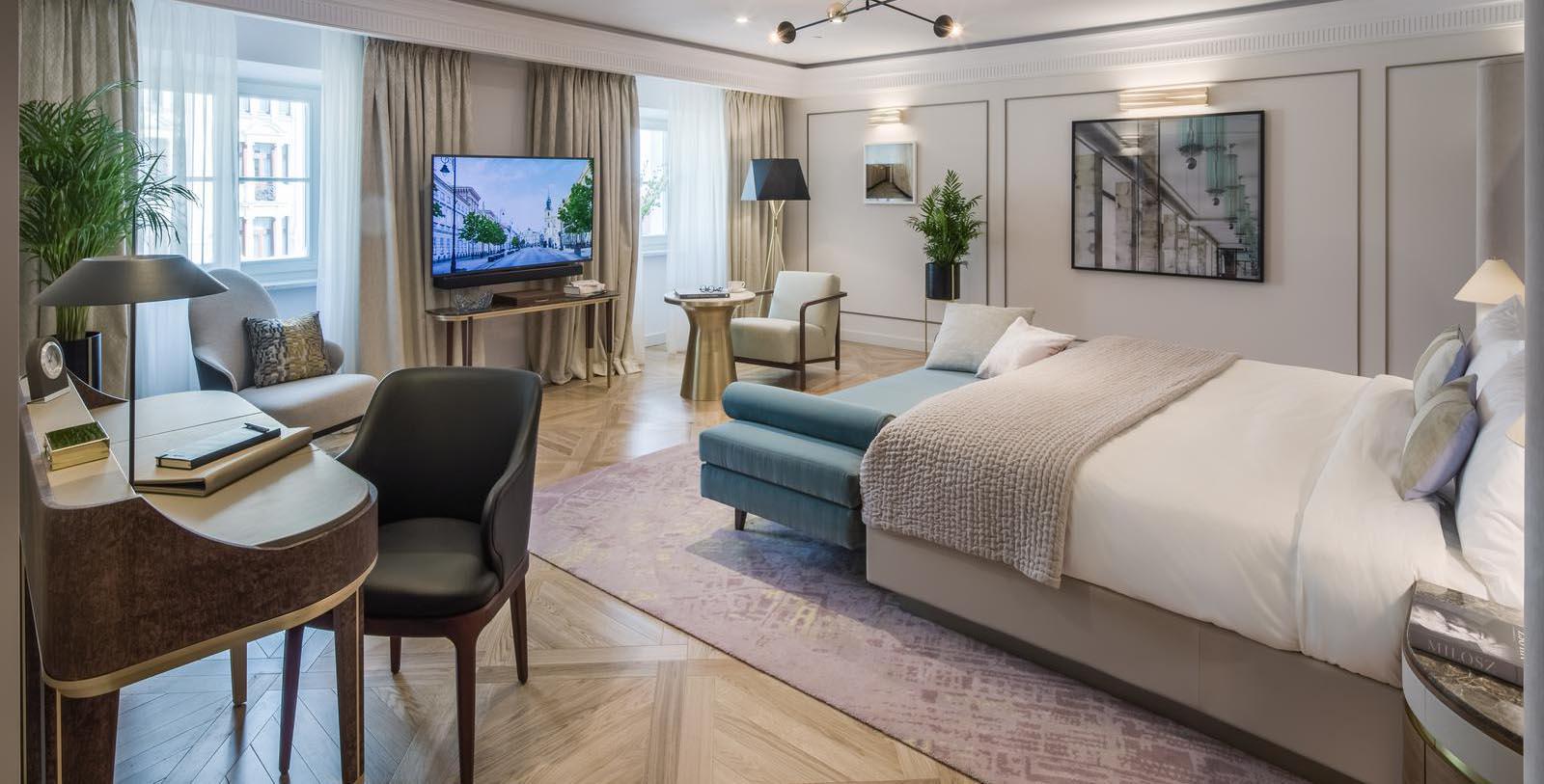 Image of Guestroom Interior Raffles Europejski Warsaw, 1857, Member of Historic Hotels Worldwide, in Warsaw, Poland, Accommodations