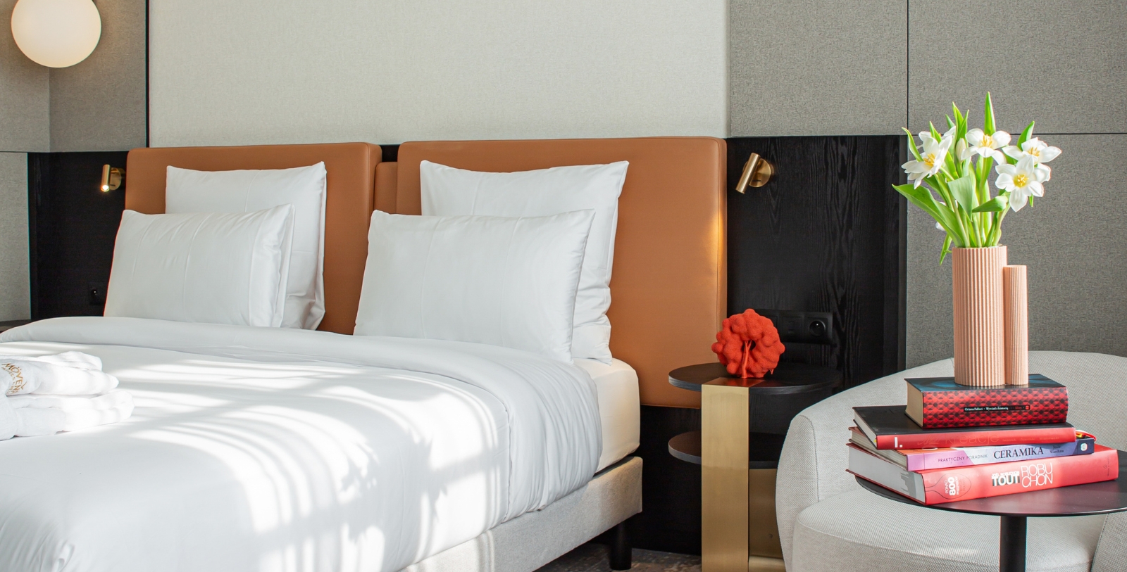 Image of hotel guestroom at Mövenpick Grand Hotel Wroclaw (1903), a Member of Historic Hotels Worldwide in Wroclaw, Poland.