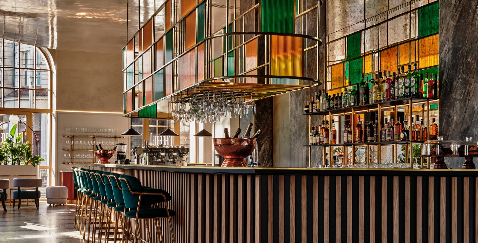 Image of Lobby Bar at Mövenpick Grand Hotel Wroclaw (1903), a Member of Historic Hotels Worldwide in Wroclaw, Poland.