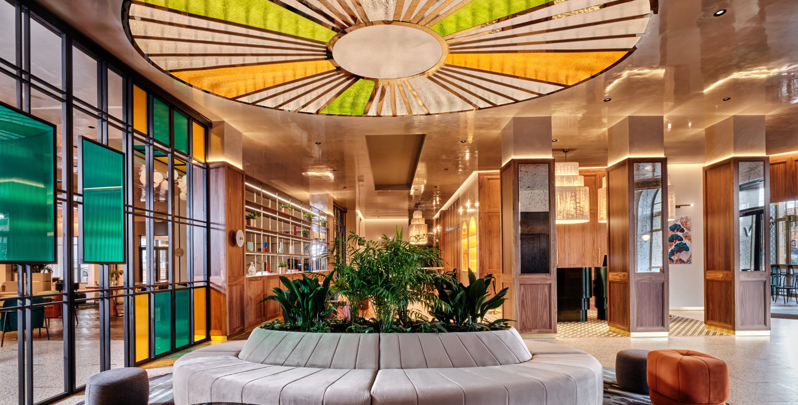 Image of hotel lobby at Mövenpick Grand Hotel Wroclaw (1903), a Member of Historic Hotels Worldwide in Wroclaw, Poland.