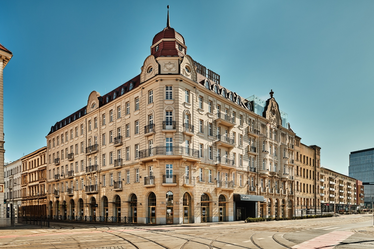 Image hotel exterior at Mövenpick Grand Hotel Wroclaw (1903), a Member of Historic Hotels Worldwide in Wroclaw, Poland.
