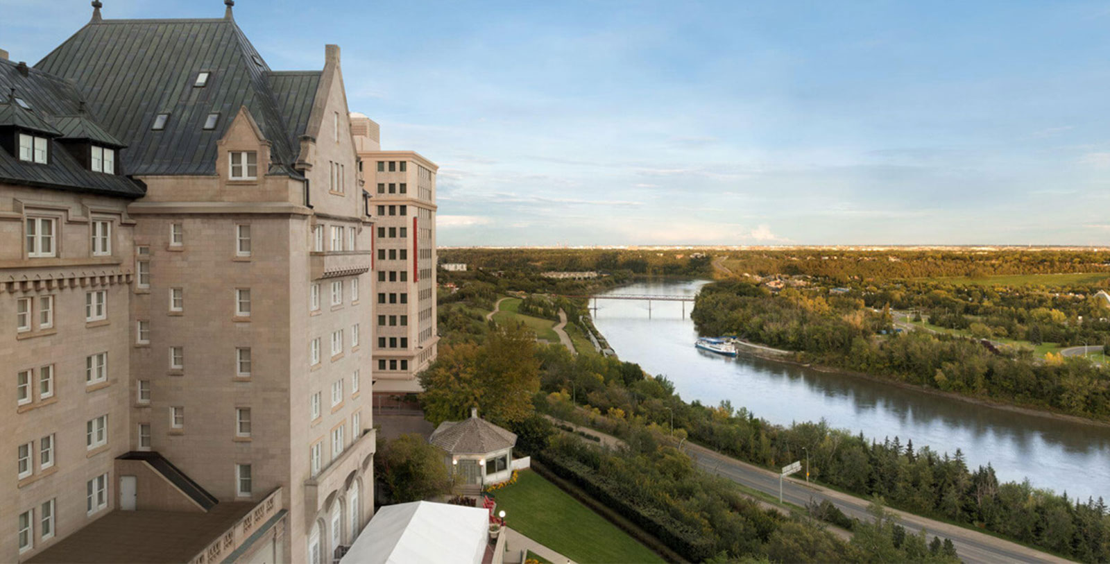Explore Fort Edmonton Park several miles down the North Saskatchewan River.