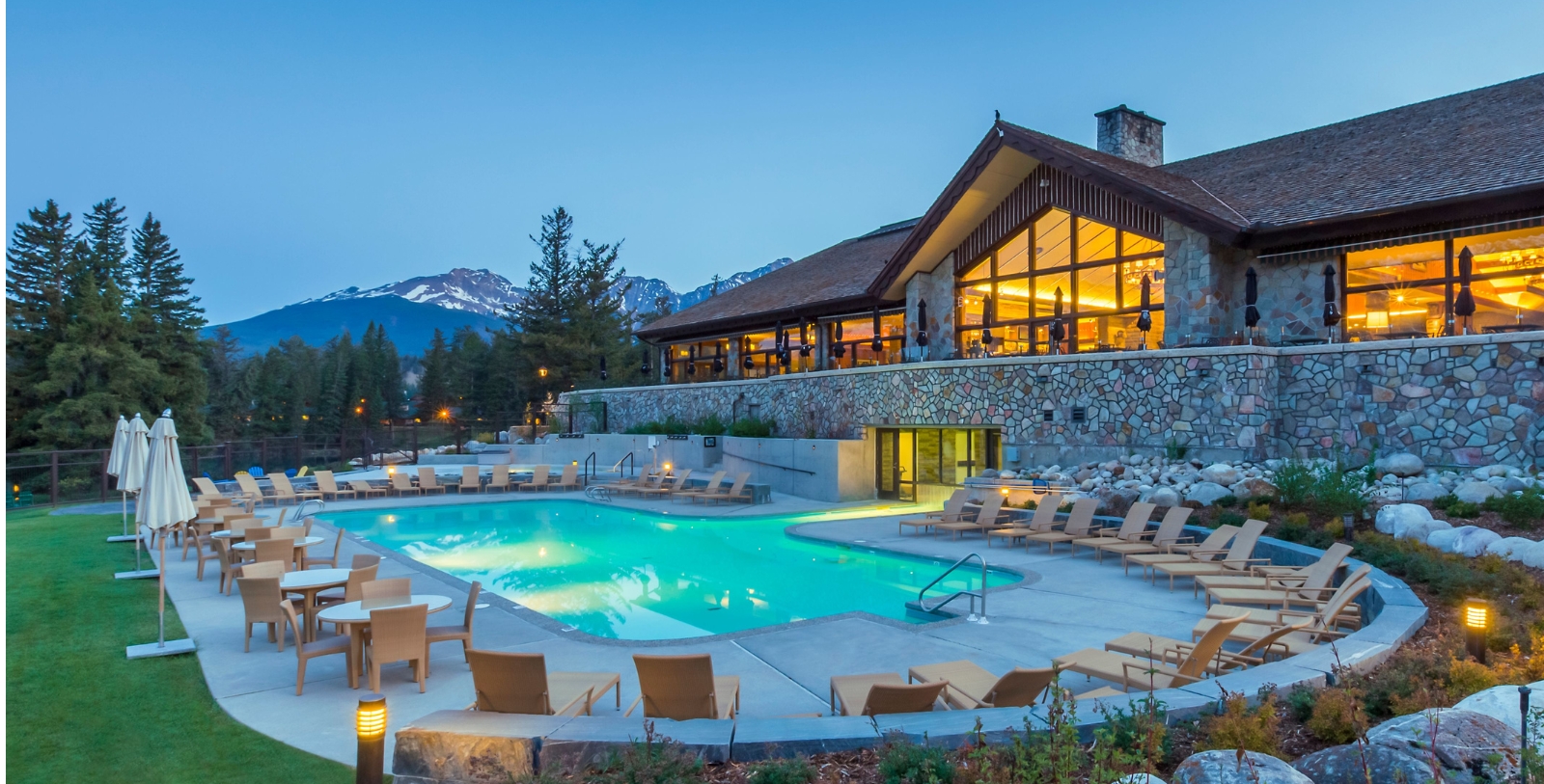 Image of Lakeside Seating, Fairmont Jasper Park Lodge, 1922, Member of Historic Hotels Worldwide, in Jasper, Alberta, Canada, Experience