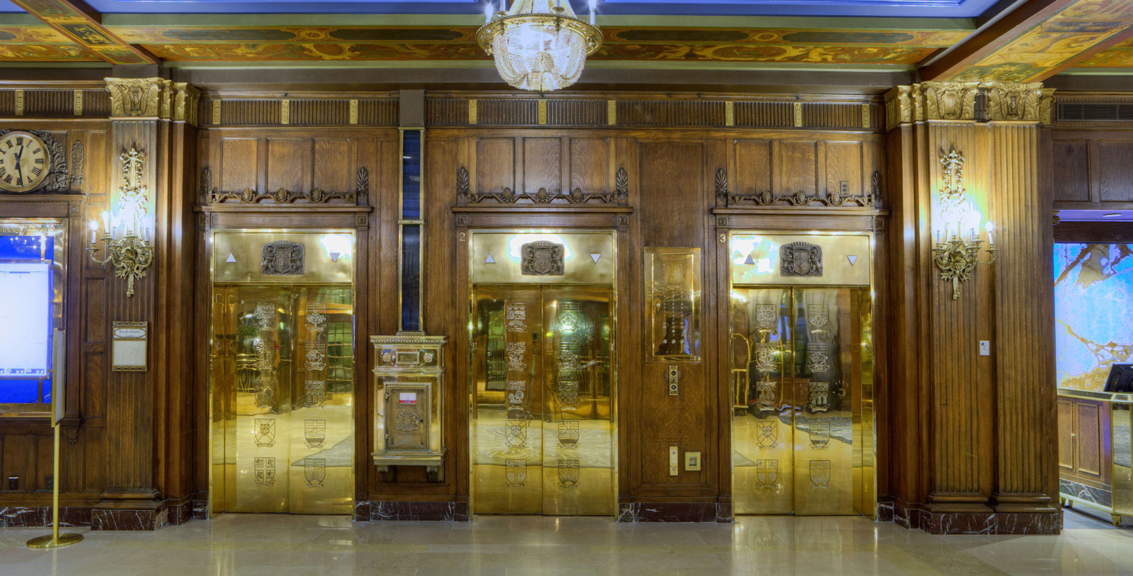 Image of Lobby Elevators, Fairmont Le Château Frontenac, 1893, Member of Historic Hotels Worldwide, in Québec City, Quebec, Hot Deals