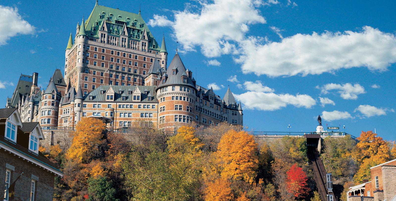 Image of Hotel Exterior Fairmont Le Château Frontenac, 1893, Member of Historic Hotels Worldwide, in Québec City, Quebec, Special Offers, Discounted Rates, Families, Romantic Escape, Honeymoons, Anniversaries, Reunions