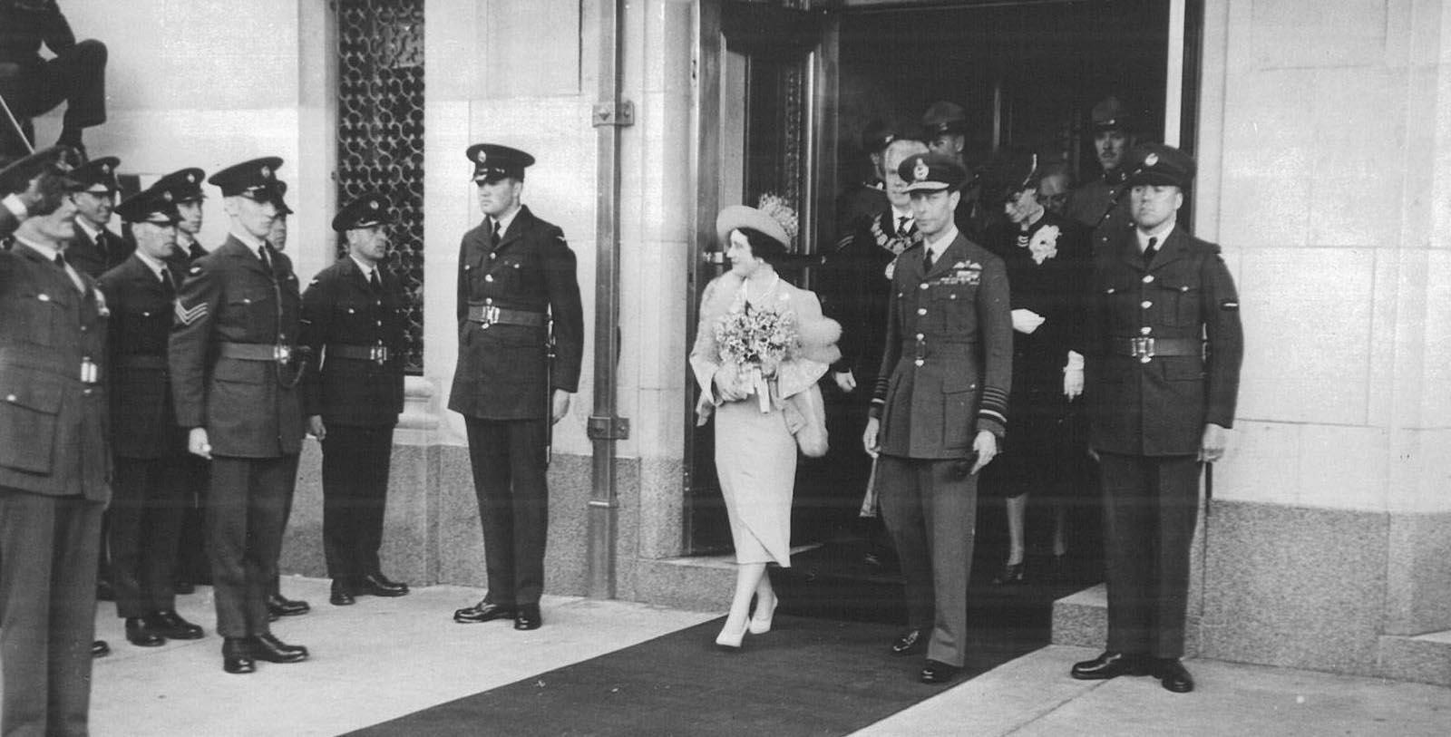 Image of people outside hotel, Fairmont Hotel Vancouver, 1939, Member of Historic Hotels Worldwide, Vancouver, British Columbia, Canada, History
