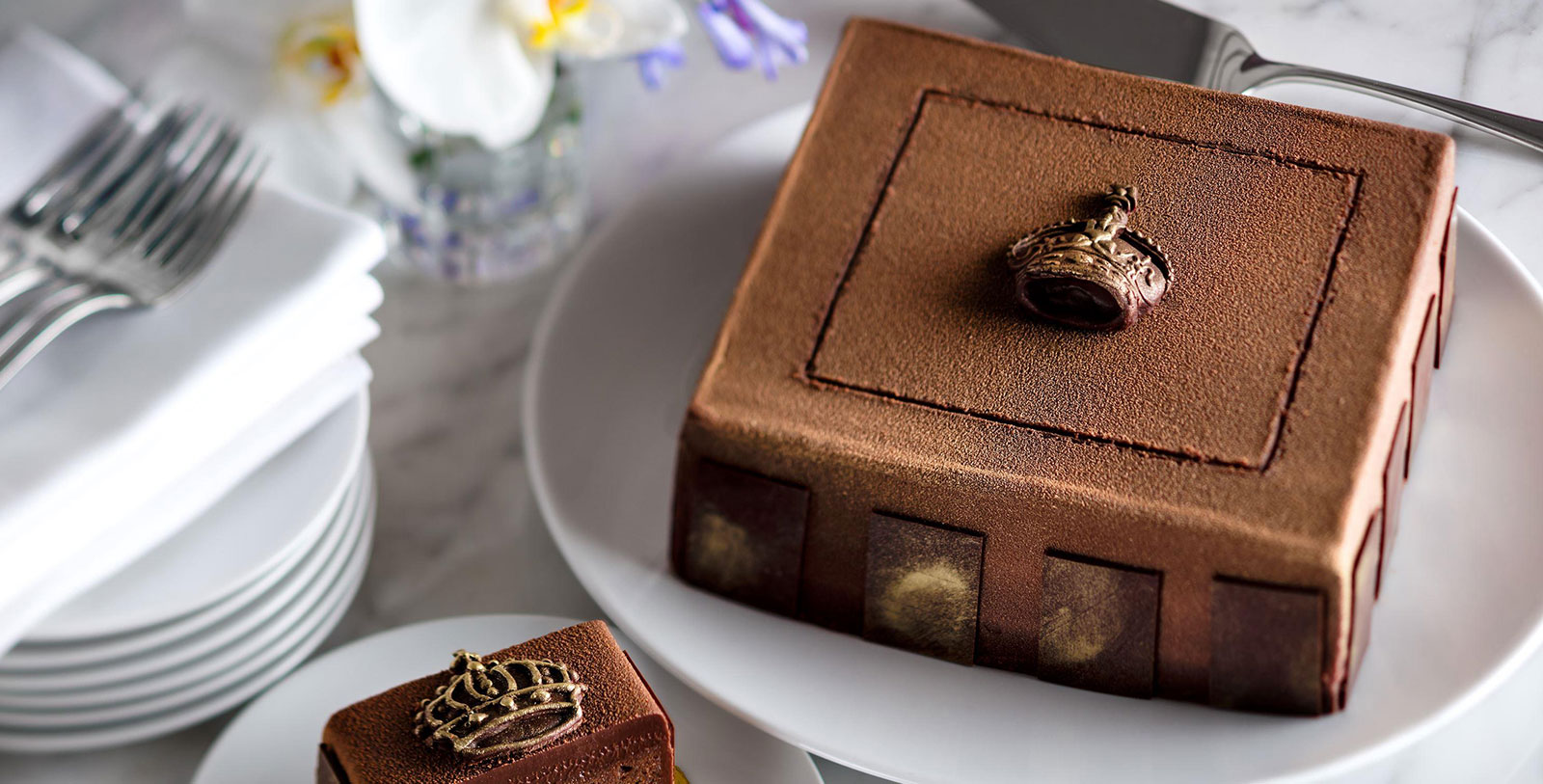 Taste the delicious signature dessert of the Fairmont Empress, The Empress Torte.