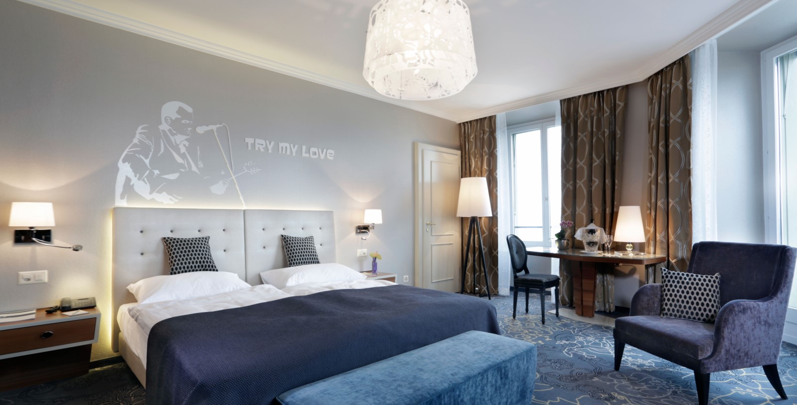 Image of Guestroom Interior, Hotel Schweizerhof Luzern, Switzerland, 1845, Member of Historic Hotels Worldwide, Accommodations