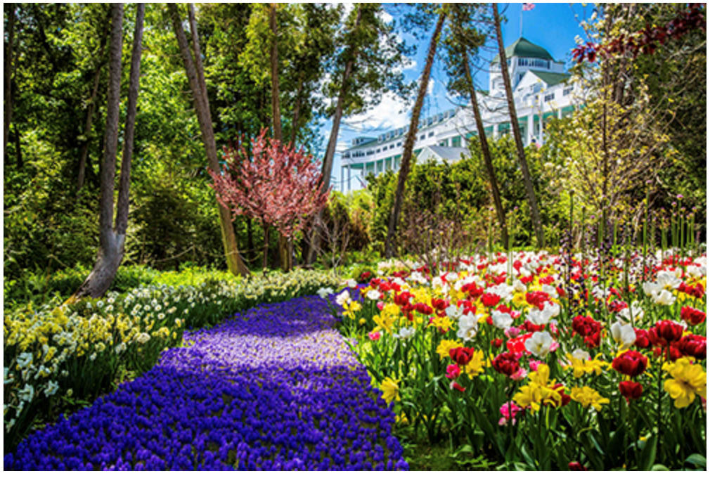 2019 Historic Hotels of America Top 25 Most Magnificent Gardens at Grand Hotel in Mackinac Island, Michigan