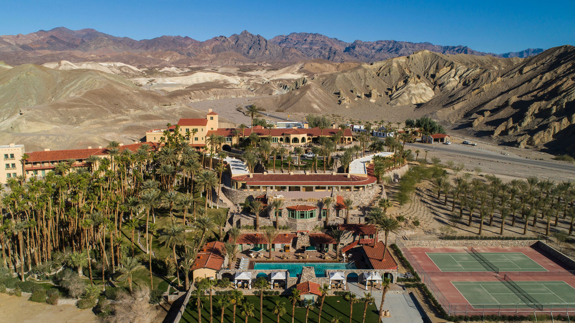 Discover the Spanish Mission-style façade of The Inn at Death Valley.