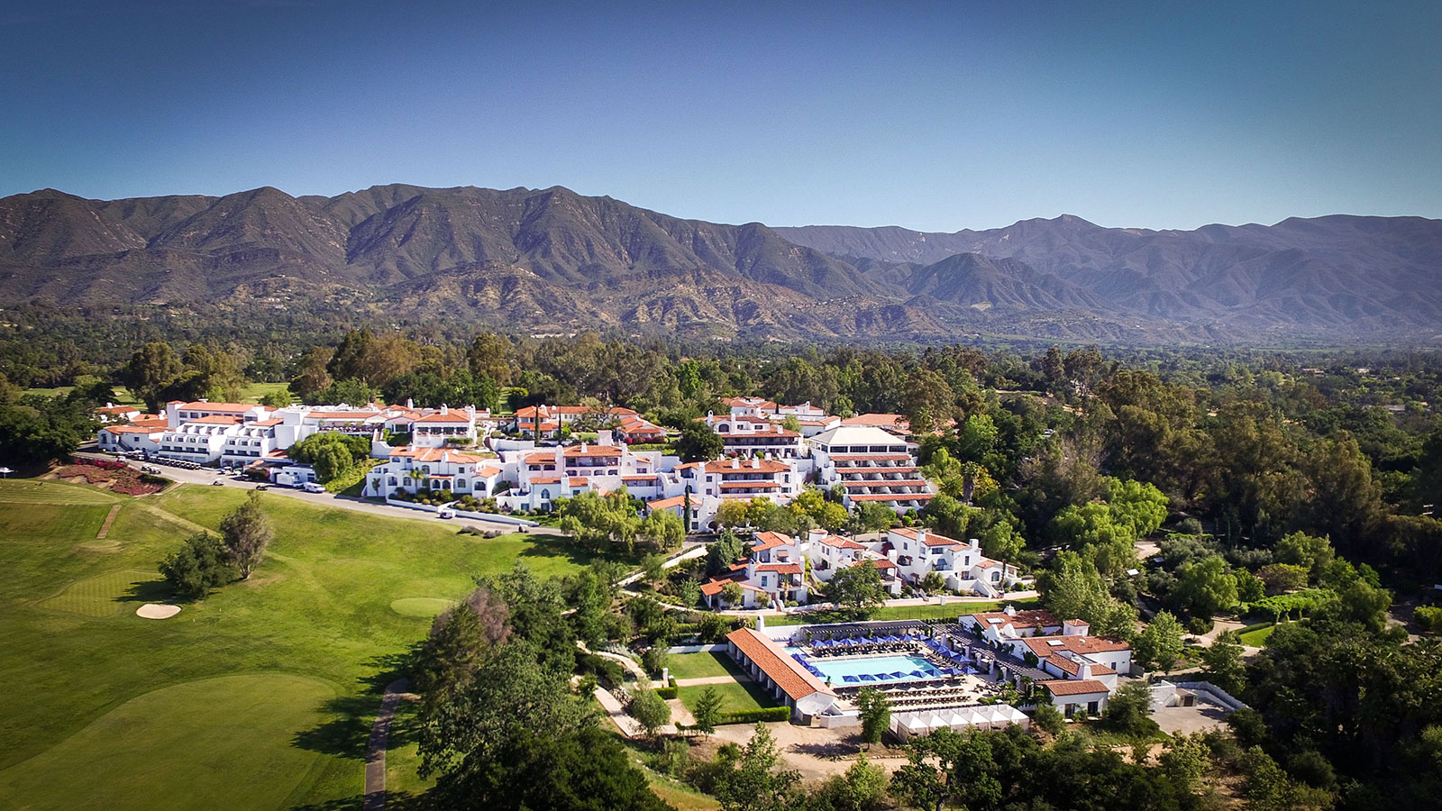 Discover the grand Spanish Colonial-style façade of the Ojai Valley Inn.